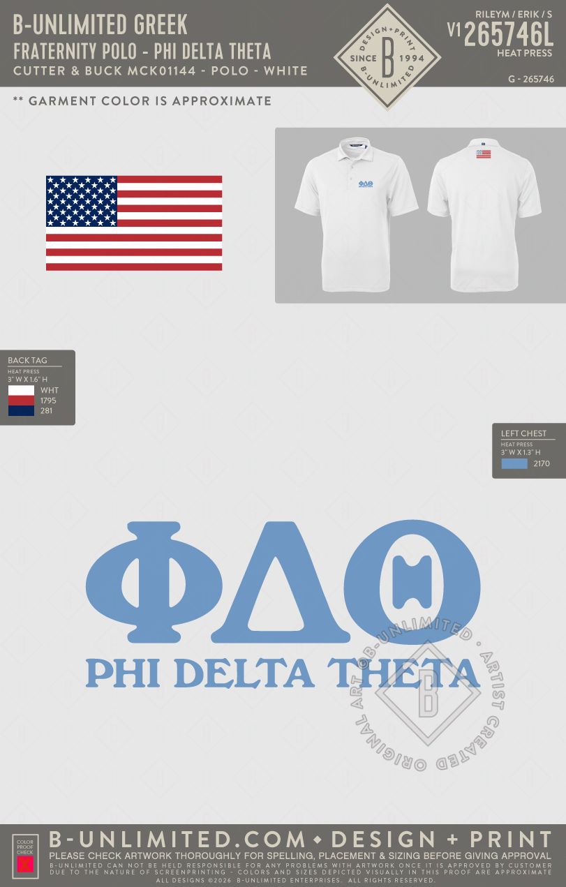 B-Unlimited Greek - Fraternity Polo - Phi Delta Theta