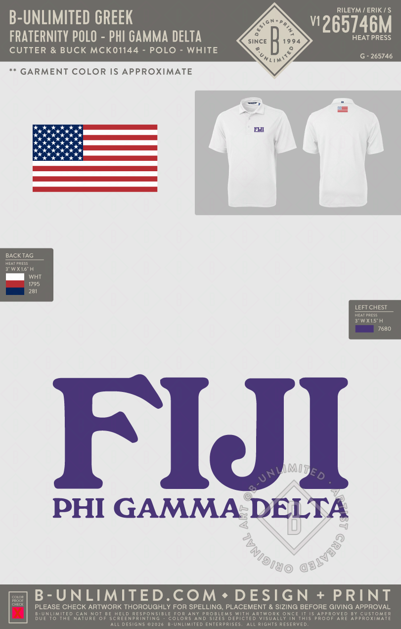 B-Unlimited Greek - Fraternity Polo - Phi Gamma Delta