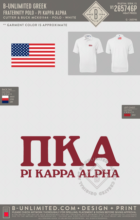 B-Unlimited Greek - Fraternity Polo - Pi Kappa Alpha