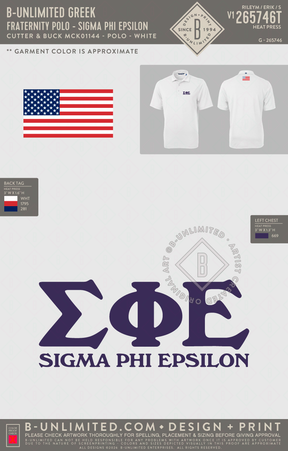 B-Unlimited Greek - Fraternity Polo - Sigma Phi Epsilon