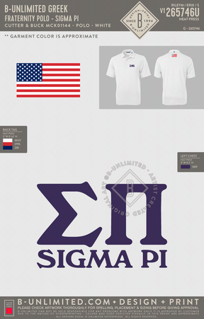 B-Unlimited Greek - Fraternity Polo - Sigma Pi