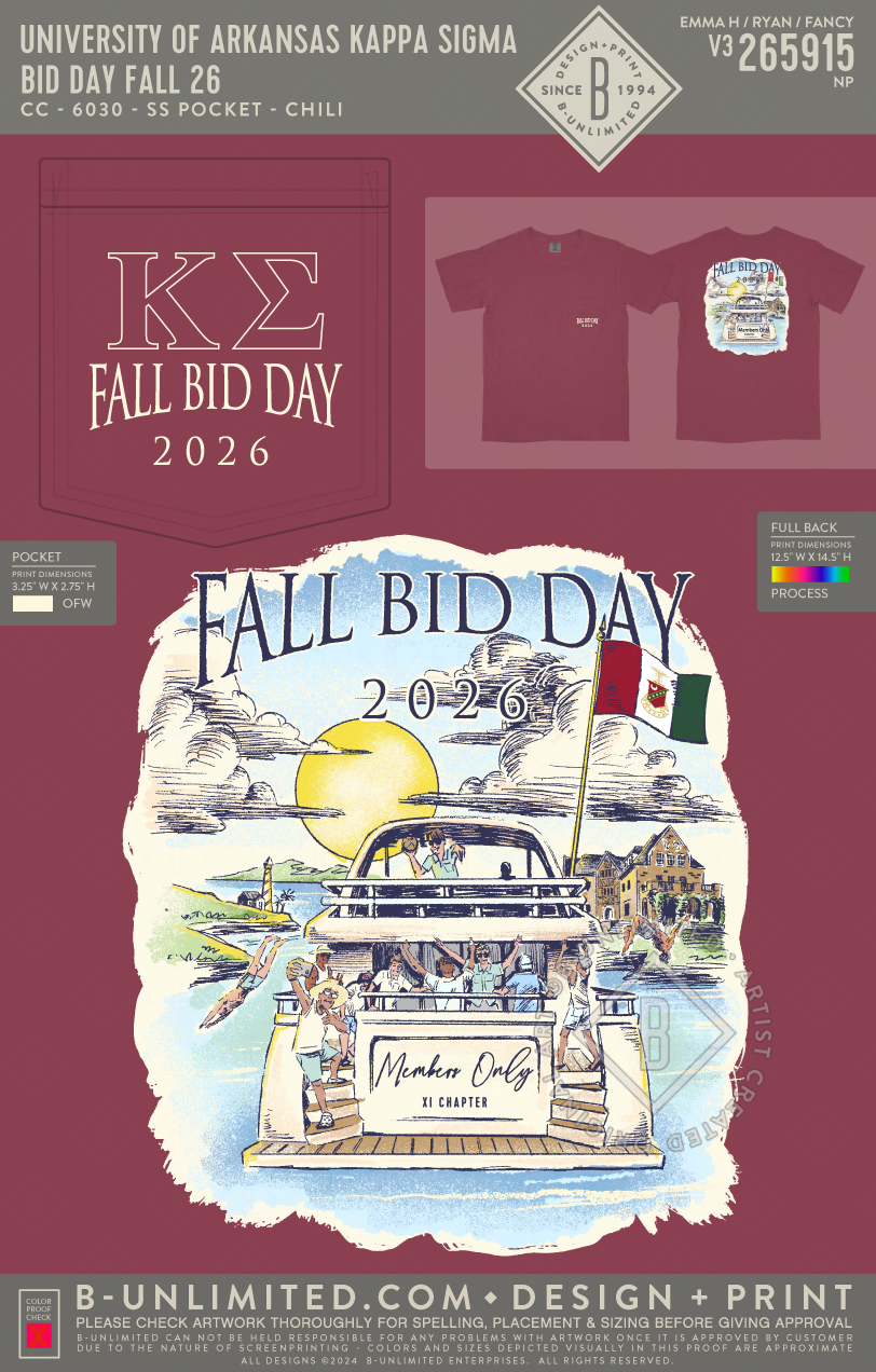 University of Arkansas Kappa Sigma - Bid Day Fall 26 - CC - 6030 - SS Pocket - Chili