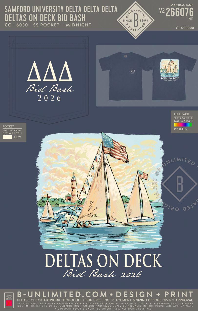 Samford University Delta Delta Delta - Deltas On Deck Bid Bash - CC - 6030 - SS Pocket - Midnight