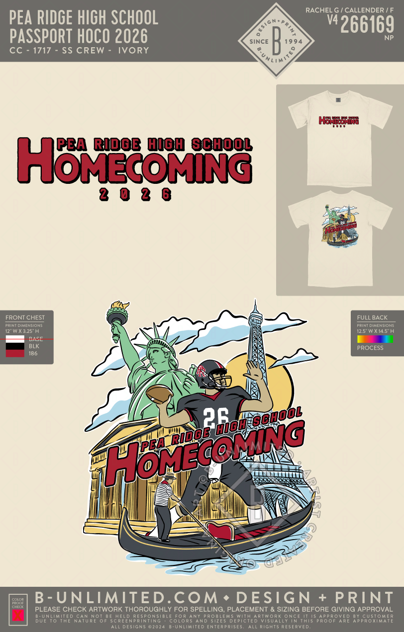 Pea Ridge High School - Passport Hoco 2026 - CC - 1717 - SS Crew - Ivory