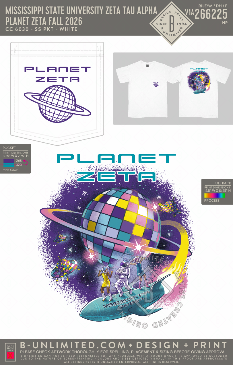 Mississippi State University Zeta Tau Alpha - Planet Zeta Fall 2026 - CC - 6030 - SS Pocket - White
