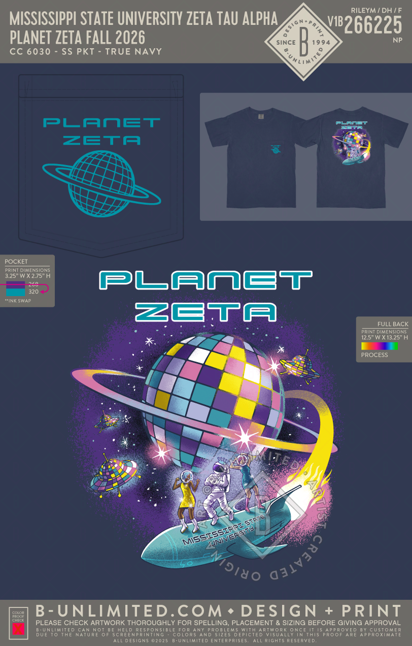 Mississippi State University Zeta Tau Alpha - Planet Zeta Fall 2026 - CC - 6030 - SS Pocket - True Navy