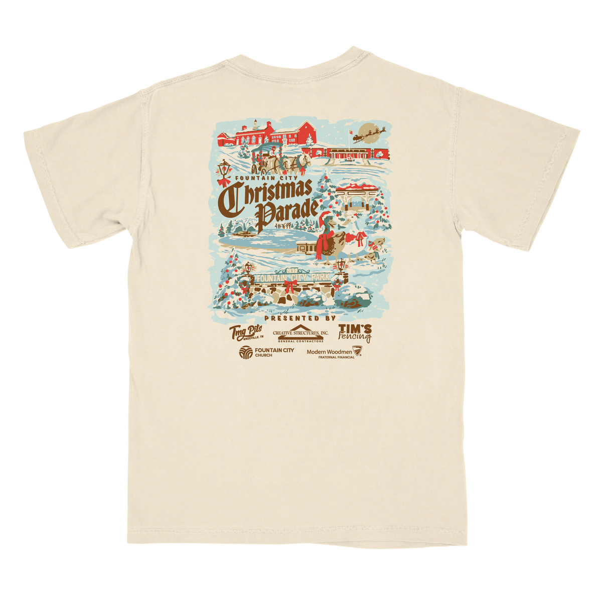 Fountain City Business Professional Association Christmas Parade - Christmas Parade 2026 (T-SHIRT) - CC - 1717 - SS Crew - Ivory
