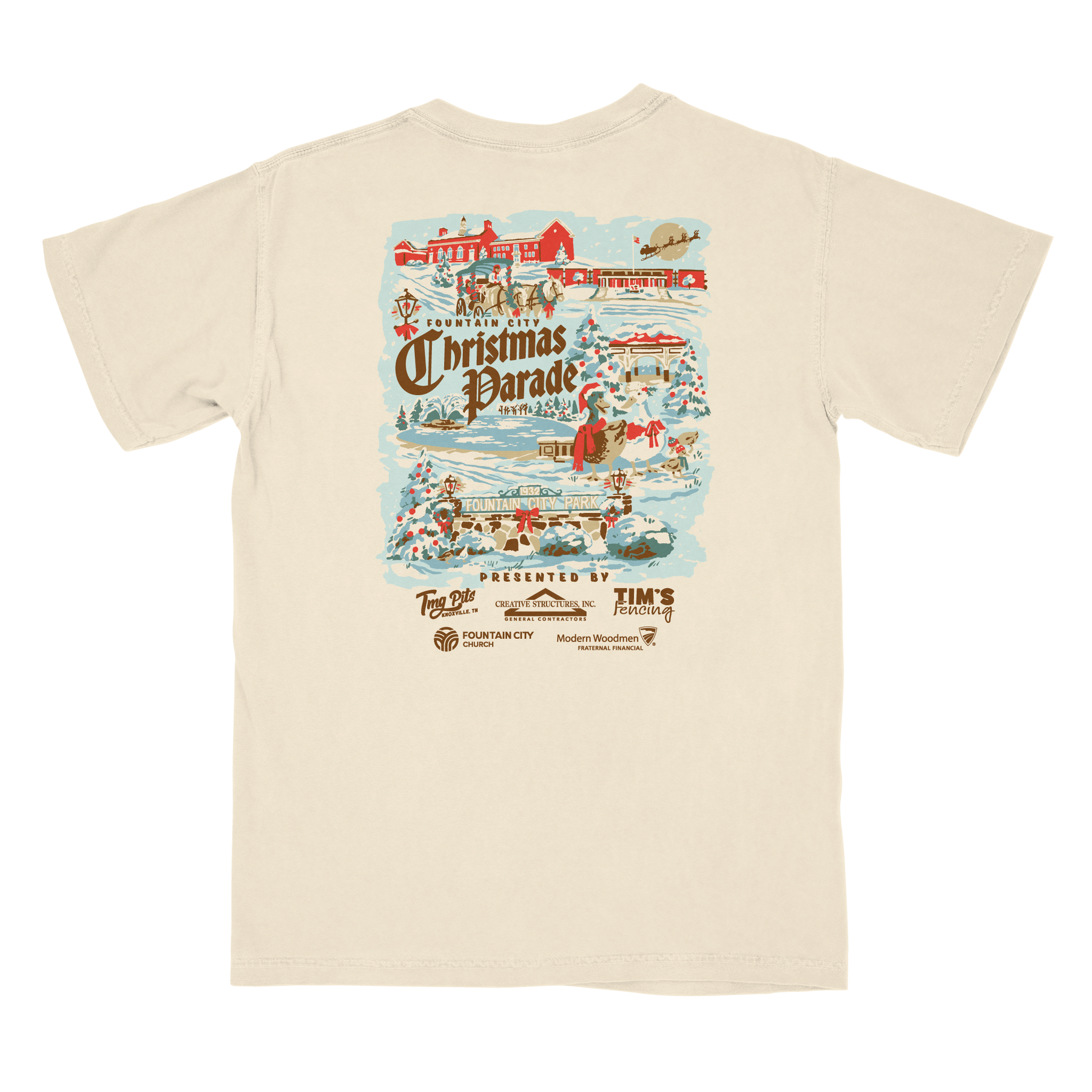 Fountain City Business Professional Association Christmas Parade - Christmas Parade 2026 (T-SHIRT) - CC - 1717 - SS Crew - Ivory