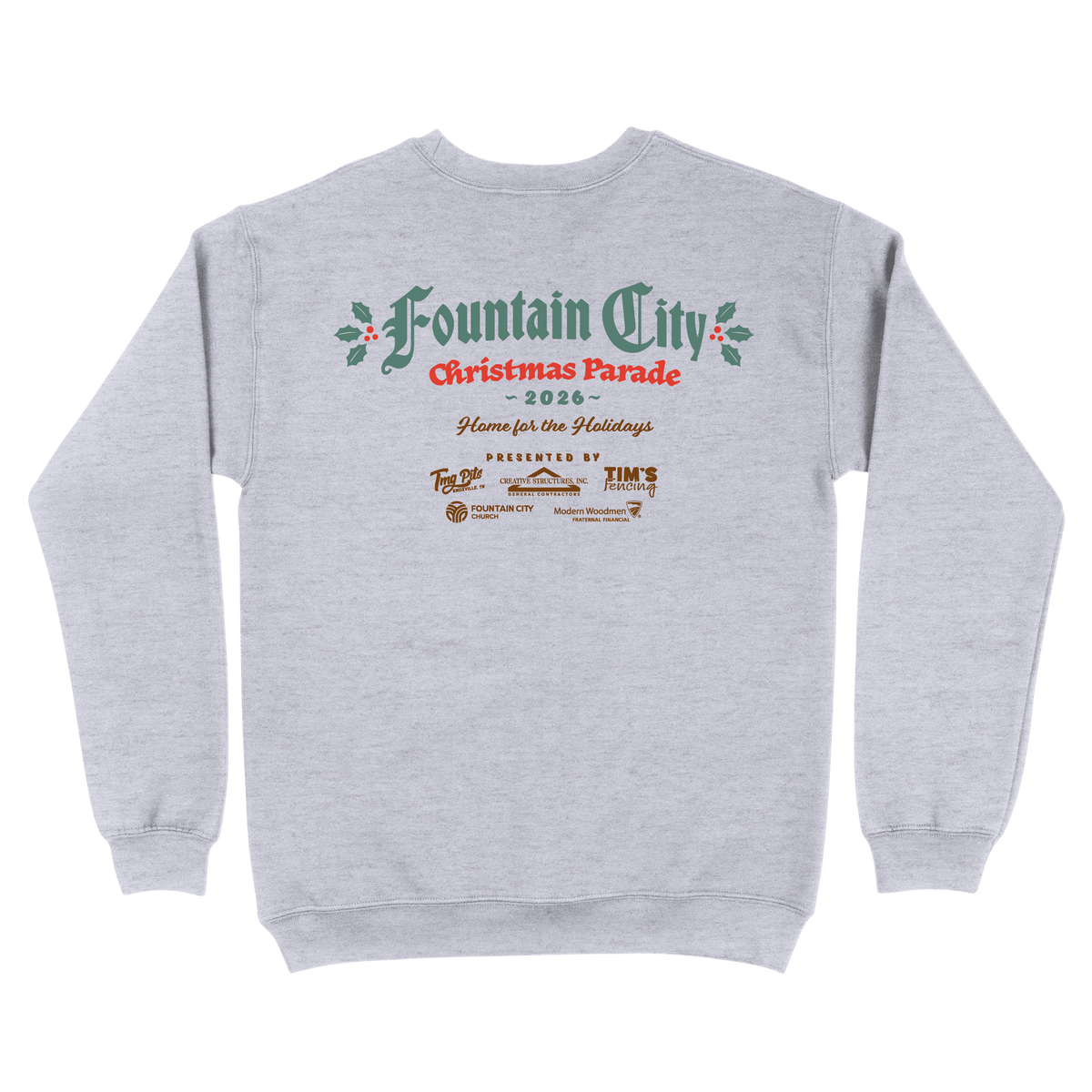 Fountain City Business Professional Association Christmas Parade - Christmas Parade 2026 (CREWNECK) - Hanes - F260 - Sweatshirt - Ash