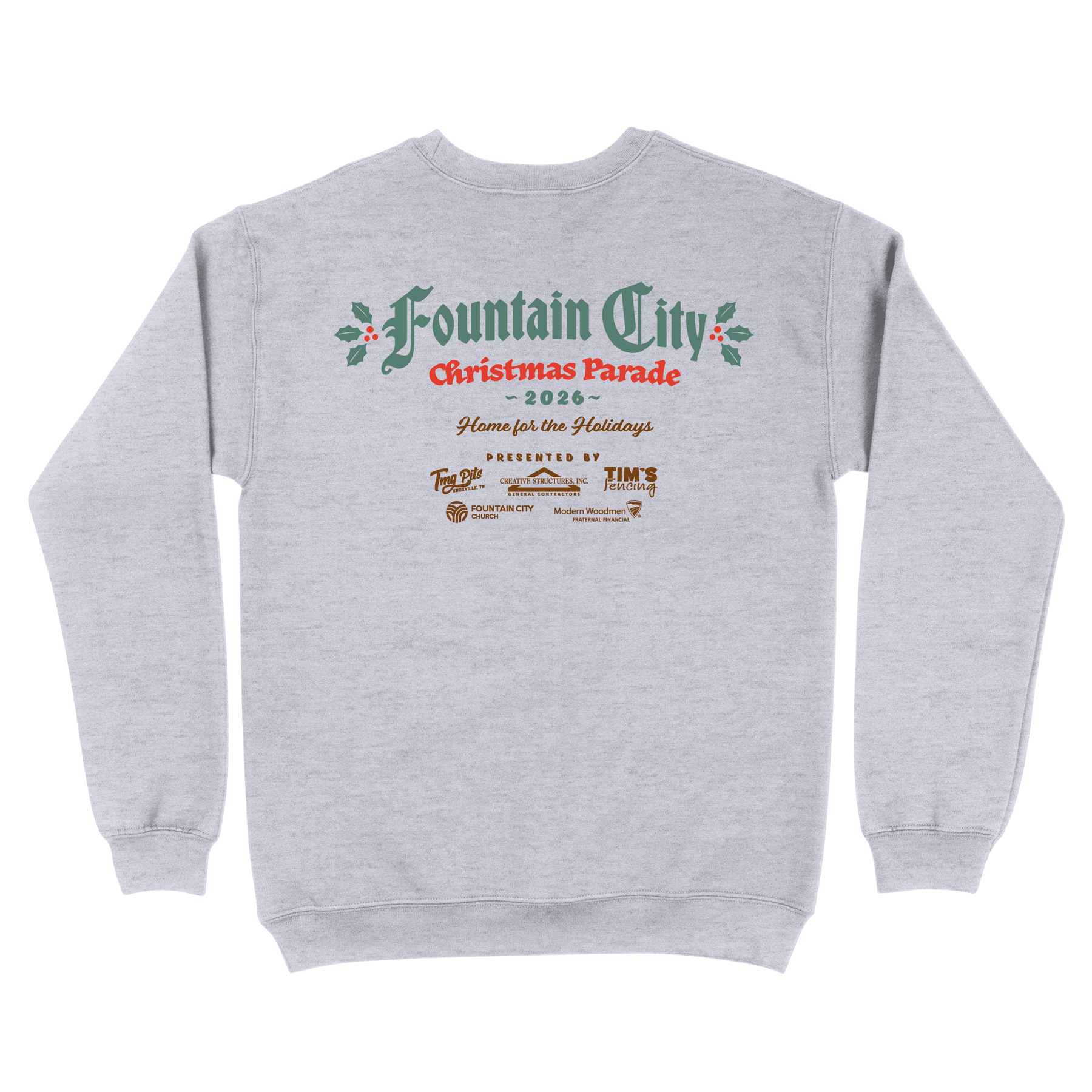 Fountain City Business Professional Association Christmas Parade - Christmas Parade 2026 (CREWNECK) - Hanes - F260 - Sweatshirt - Ash