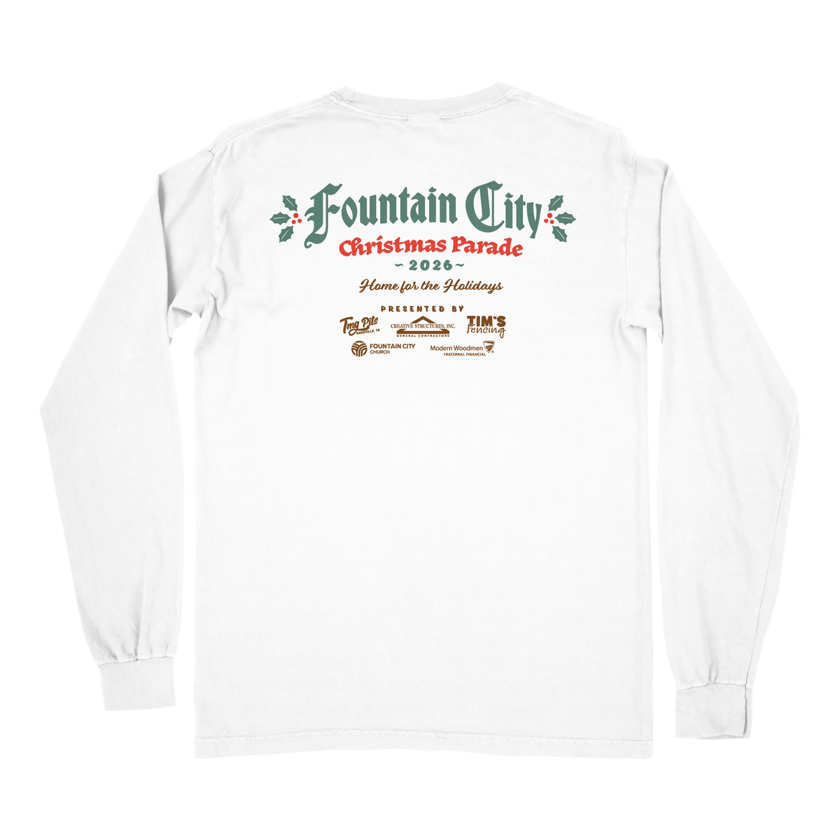 Fountain City Business Professional Association Christmas Parade - Christmas Parade 2026 (LONG SLEEVE) - CC - 6014 - LS Crew - White