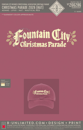 Fountain City Business Professional Association Christmas Parade - Christmas Parade 2026 (HAT) - Adams - LP101 - Hat - Nautical Red