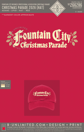Fountain City Business Professional Association Christmas Parade - Christmas Parade 2026 (HAT) - Adams - LP101 - Hat - Red