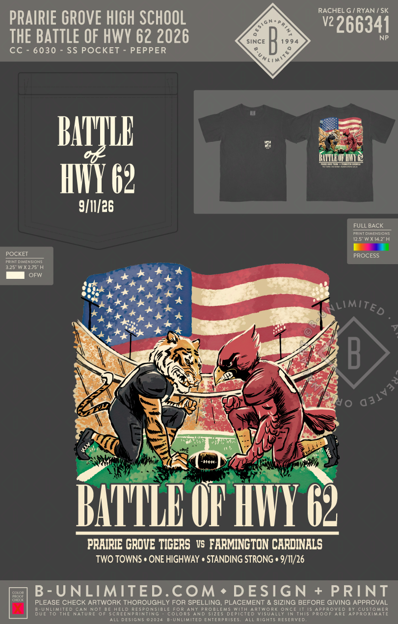 Farmington High School - The Battle of Hwy 62 2026 (Farmington - Youth) - CC - 9018 - Youth SS Crew - Pepper