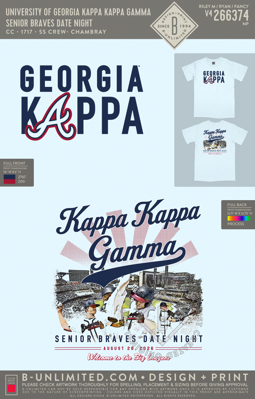 UGA KKG - Senior Braves Date Night - CC - 1717 - SS Crew - Chambray