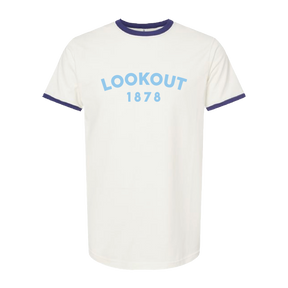 Lookout Mountain School - Lookout 1878 Ringer - Tultex - 246 - Unisex Fine Jersey Ringer T-Shirt - Vintage white/inked