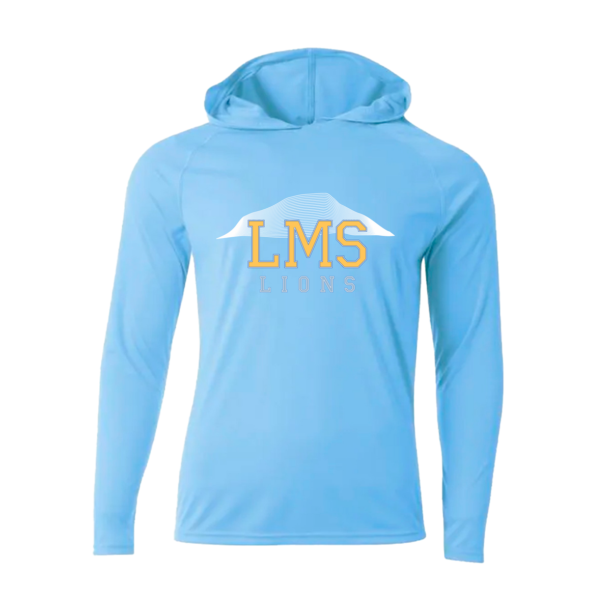 Lookout Mountain School - Lookout Dri Fit (YOUTH Blue) - A4 - NB3409 - Youth Cooling Performance Long Sleeve Hoodie - Light Blue