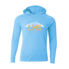 Lookout Mountain School - Lookout Dri Fit (YOUTH Blue) - A4 - NB3409 - Youth Cooling Performance Long Sleeve Hoodie - Light Blue