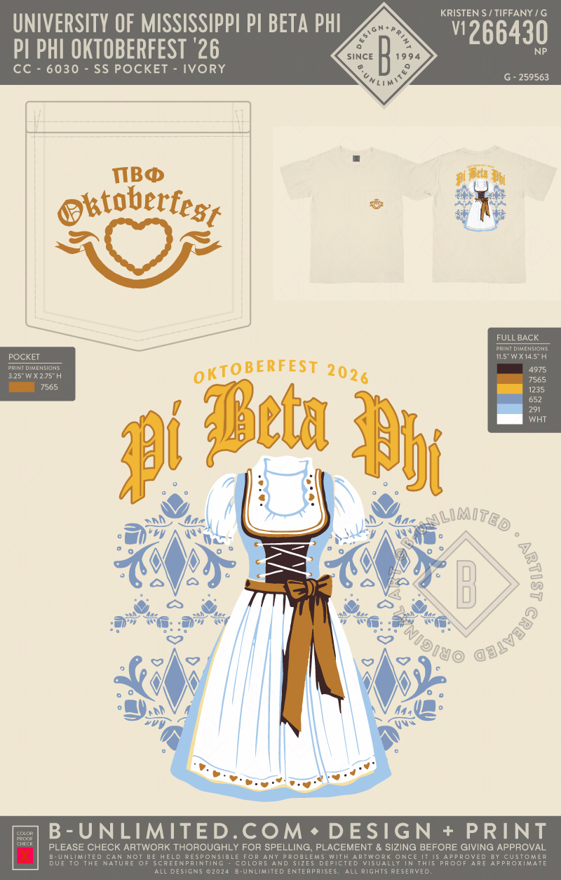 University of Mississippi Pi Beta Phi - Pi Phi Oktoberfest '26 - CC - 6030 - SS Pocket - Ivory