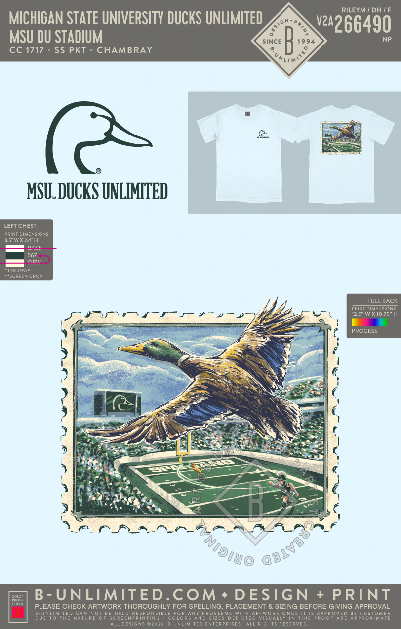 Michigan State University Ducks Unlimited - MSU DU Stadium - CC - 1717 - SS Crew - Chambray