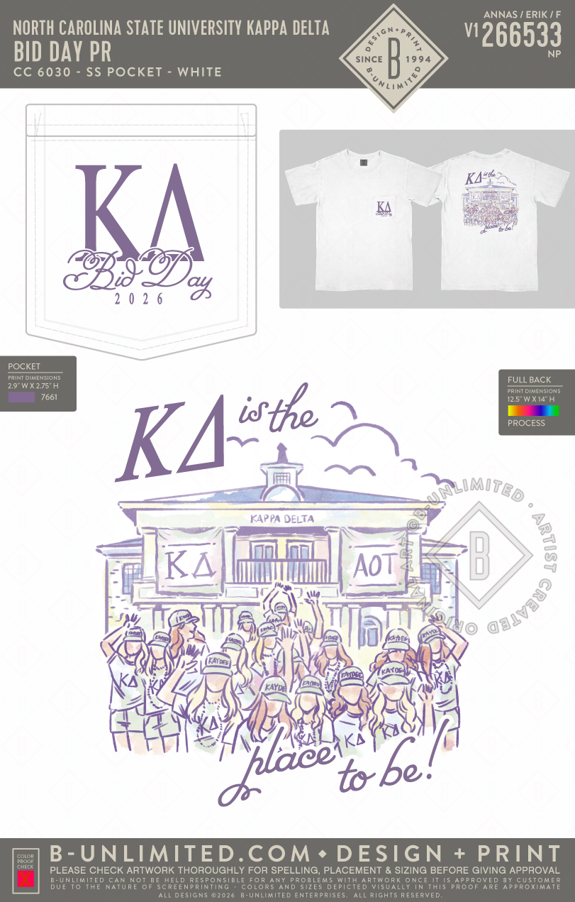 North Carolina State University Kappa Delta - Bid Day PR - CC - 6030 - SS Pocket - White