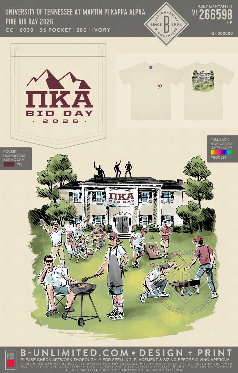 University of Tennessee at Martin Pi Kappa Alpha - PIKE Bid Day 2026 - CC - 6030 - SS Pocket - Ivory