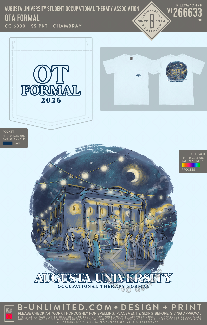 Augusta University Student Occupational Therapy Association - OTA Formal - CC - 6030 - SS Pocket - Chambray