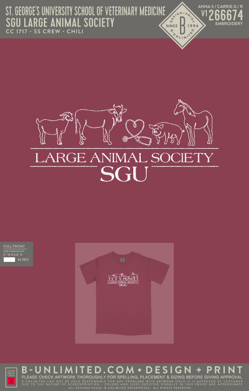 St. George's University School of Veterinary Medicine - SGU Large Animal Society - CC - 1717 - SS Crew - Chili