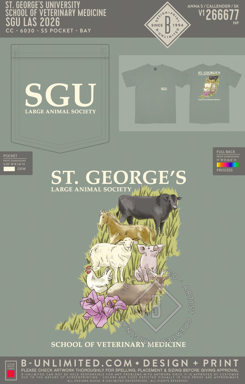 St. George's University School of Veterinary Medicine - SGU LAS 2026 - CC - 6030 - SS Pocket - Bay