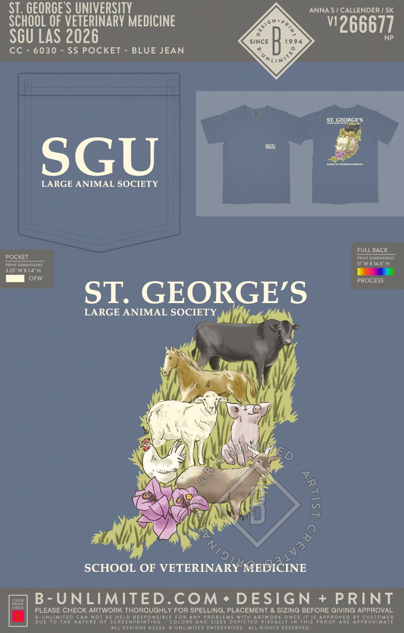 St. George's University School of Veterinary Medicine - SGU LAS 2026 - CC - 6030 - SS Pocket - Blue Jean