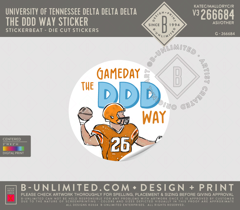 University of Tennessee Delta Delta Delta - The DDD Way Sticker - Stickerbeat - Die Cut Stickers - Multicolor
