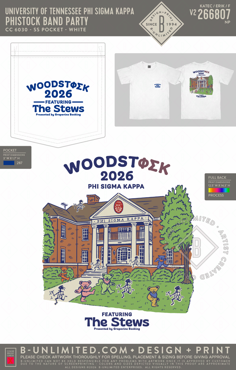University of Tennessee Phi Sigma Kappa - Phistock Band Party - CC - 6030 - SS Pocket - White