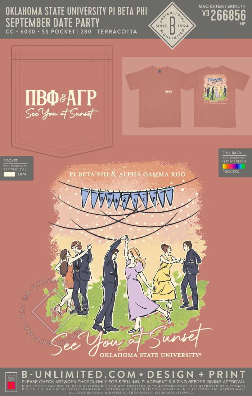 Oklahoma State University Pi Beta Phi - September date party - CC - 6030 - SS Pocket - Terracotta