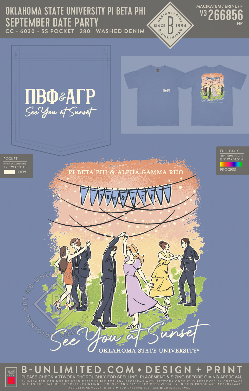 Oklahoma State University Pi Beta Phi - September date party - CC - 6030 - SS Pocket - Washed Denim