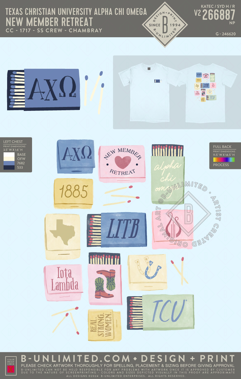 Texas Christian University Alpha Chi Omega - New Member Retreat - CC - 1717 - SS Crew - Chambray
