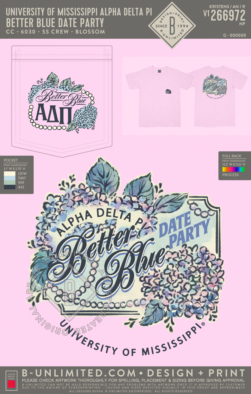 University of Mississippi Alpha Delta Pi - Better Blue Date Party - CC - 6030 - SS Pocket - Blossom