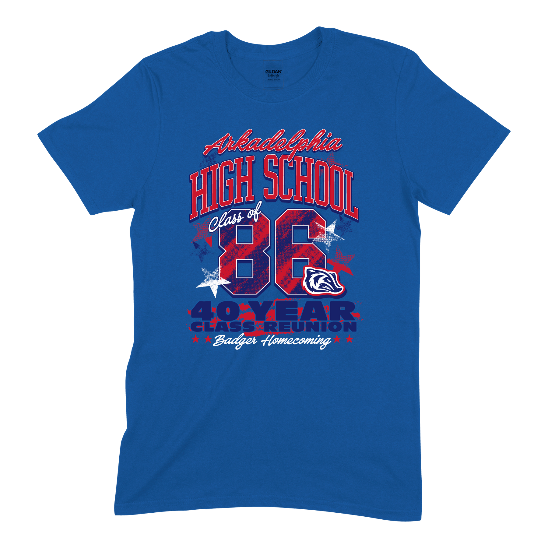 AHS 40 Year Reunion (TSHIRT) - Gildan - 64000 - SS Crew - Royal