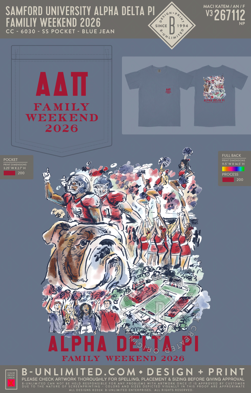 Samford University Alpha Delta Pi - Family Weekend 2026 - CC - 6030 - SS Pocket - Blue Jean