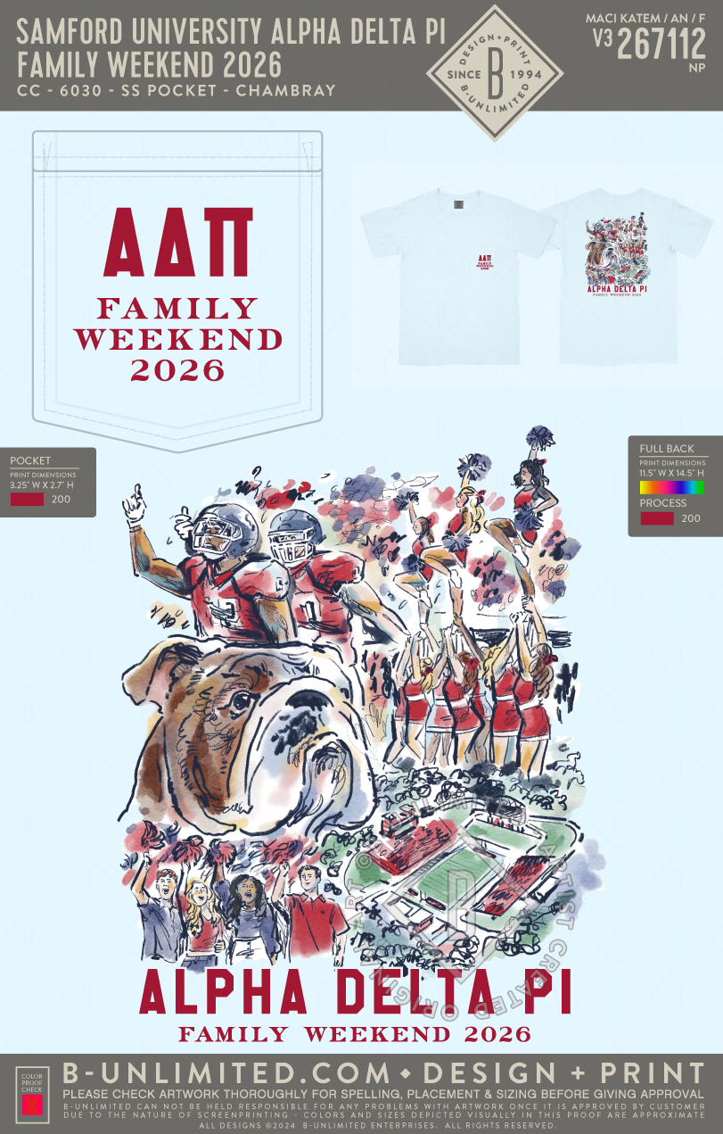 Samford University Alpha Delta Pi - Family Weekend 2026 - CC - 6030 - SS Pocket - Chambray