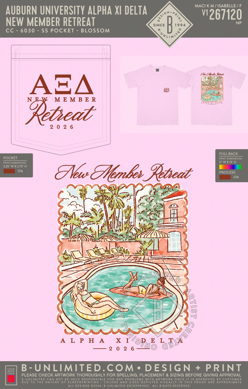 Auburn University Alpha Xi Delta - New Member Retreat - CC - 6030 - SS Pocket - Blossom
