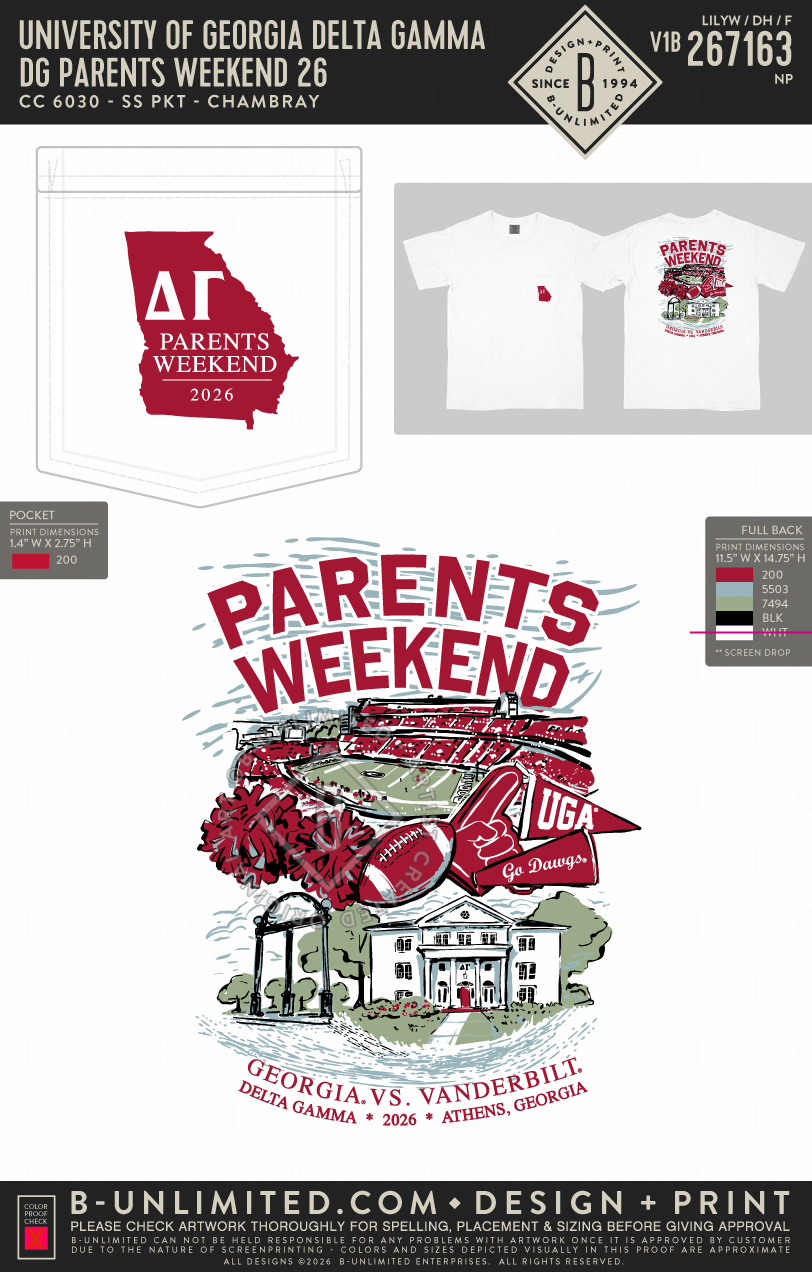 UGA DG - DG Parents Weekend 26 - CC - 6030 - SS Pocket - White