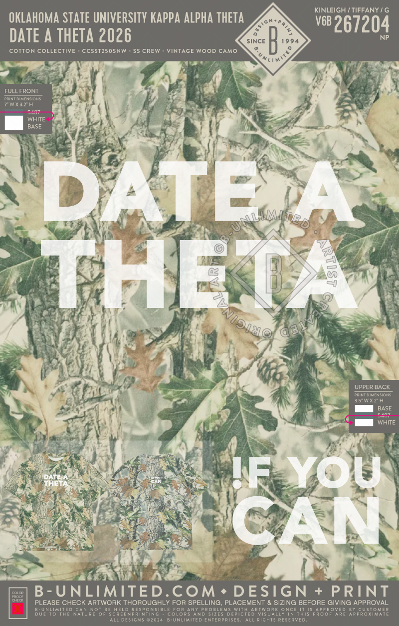 Oklahoma State University Kappa Alpha Theta - Date a Theta 2026 - Cotton Collective - CCSST250SNW - SS Crew - Vintage Wood Camo