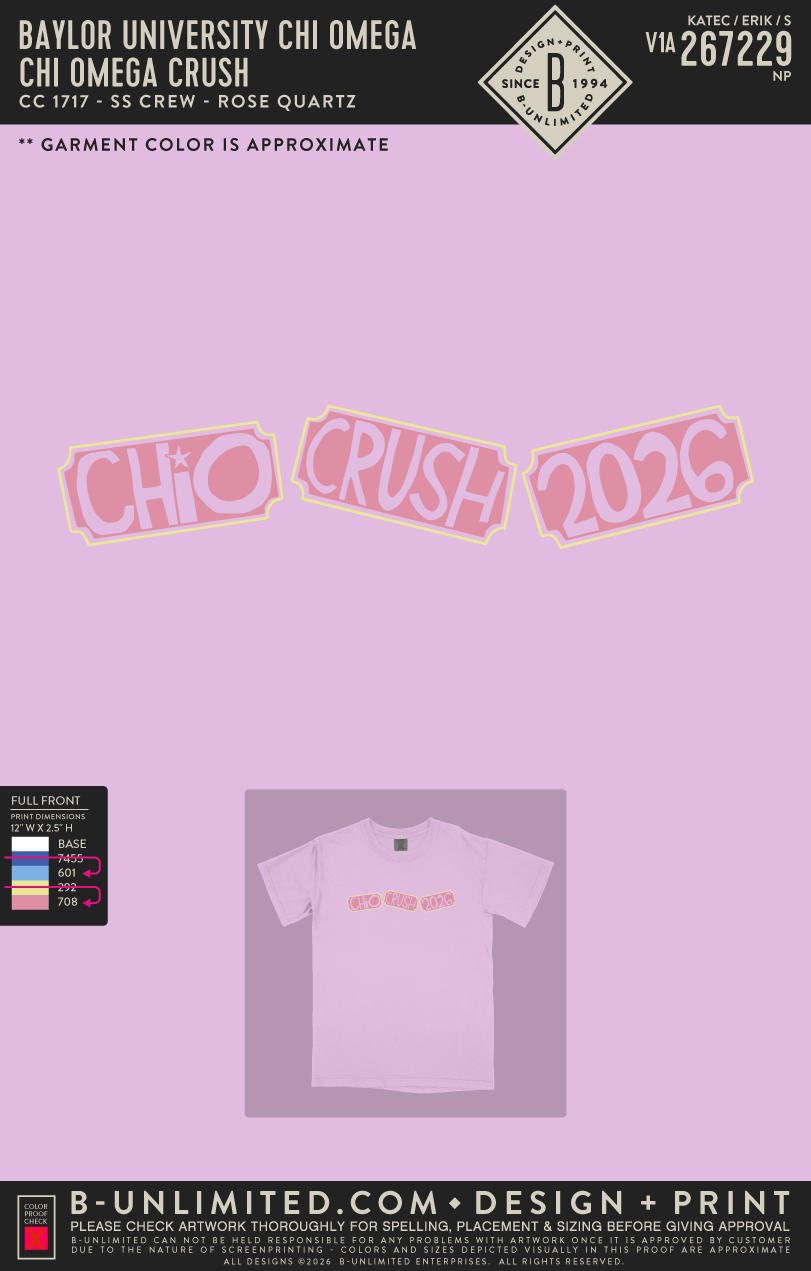 Baylor University Chi Omega - Chi Omega Crush - CC - 1717 - SS Crew - Rose Quartz