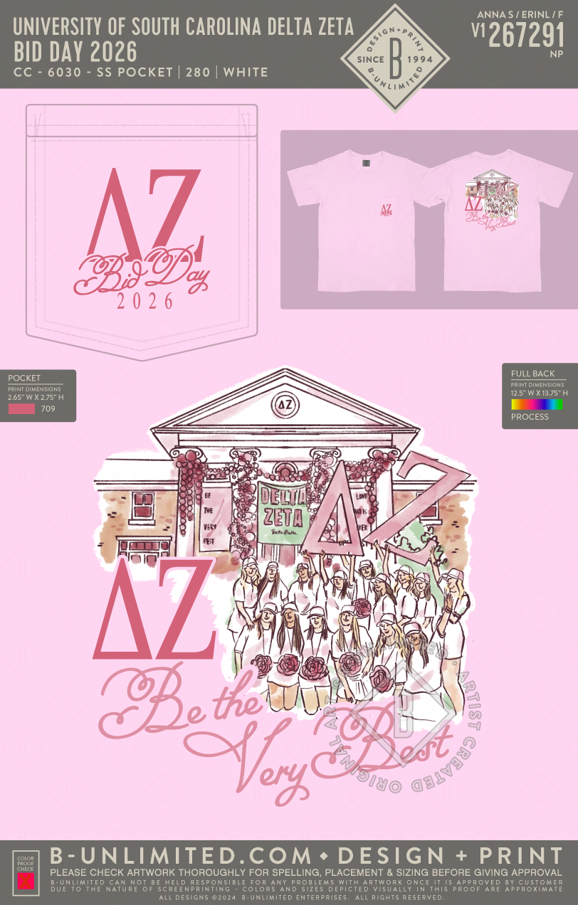 University of South Carolina Delta Zeta - Bid Day 2026 - CC - 6030 - SS Pocket - Blossom
