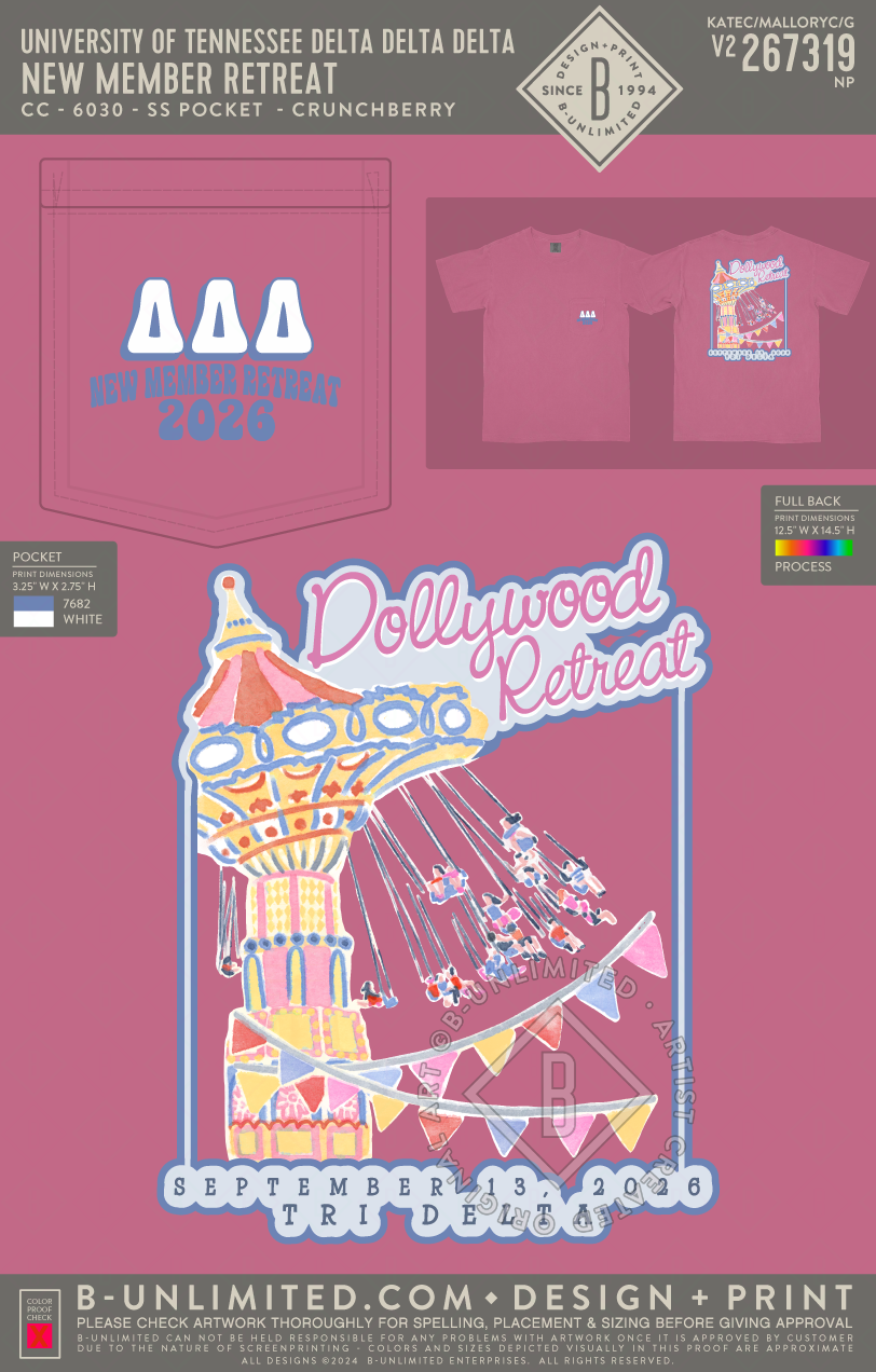 University of Tennessee Delta Delta Delta - New Member Retreat - CC - 6030 - SS Pocket - Crunchberry