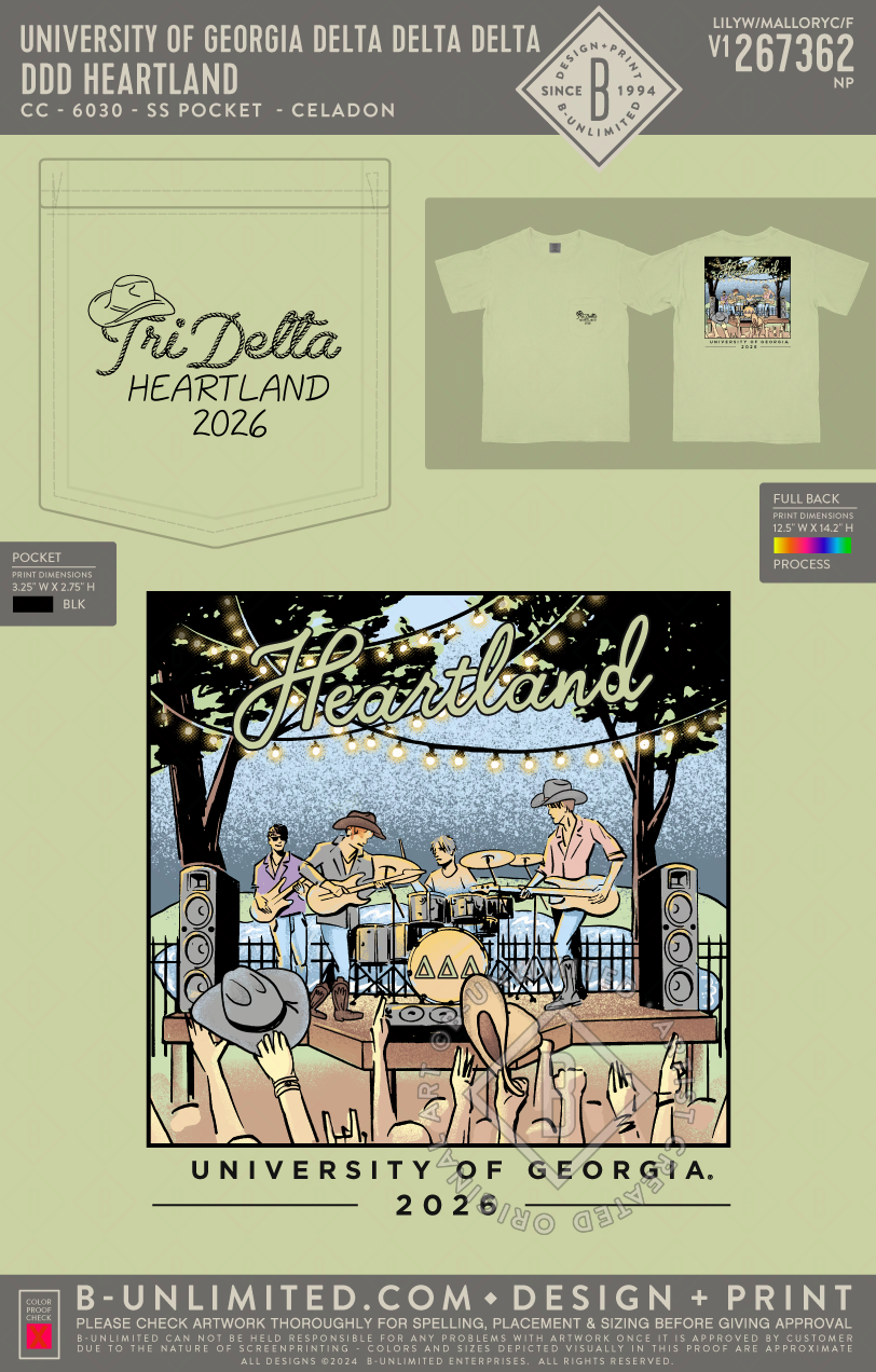 University of Georgia Delta Delta Delta - DDD Heartland - CC - 6030 - SS Pocket - Celadon