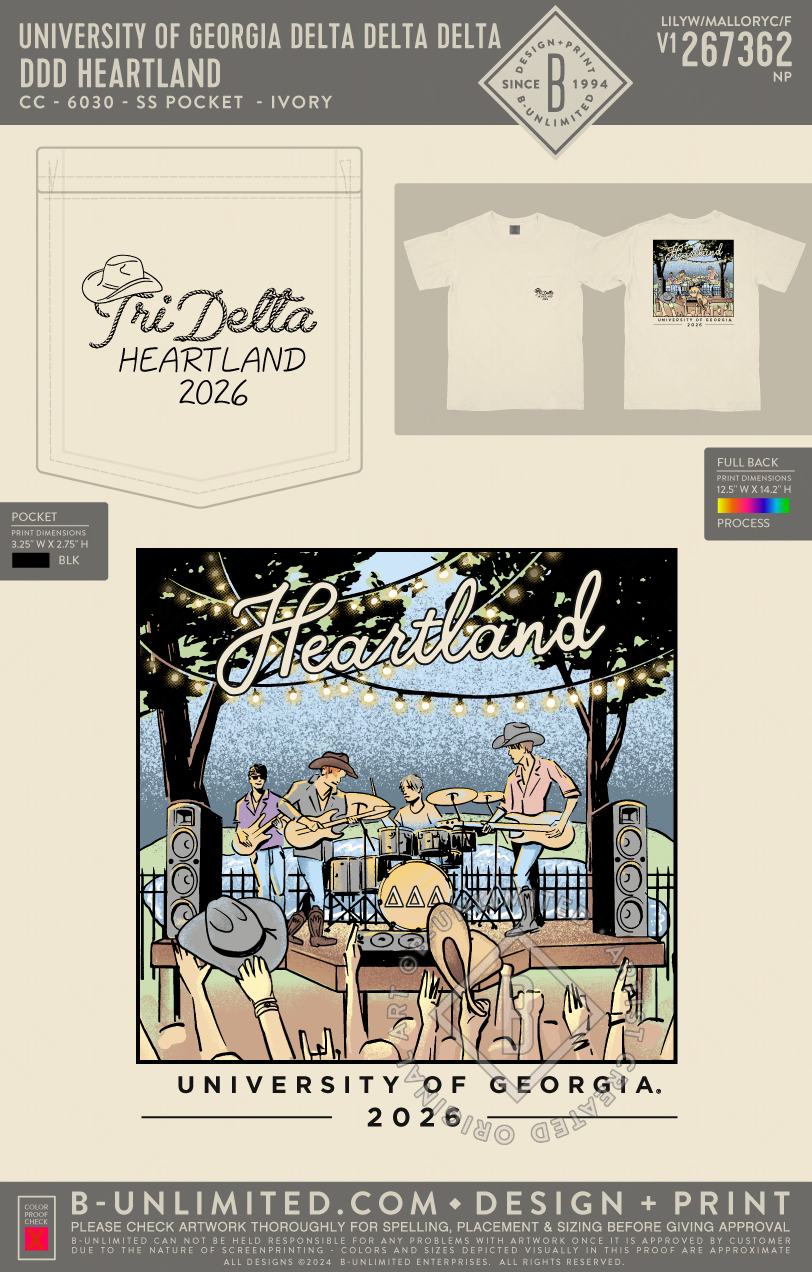 University of Georgia Delta Delta Delta - DDD Heartland - CC - 6030 - SS Pocket - Ivory
