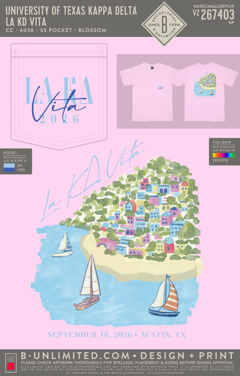 University of Texas Kappa Delta - La KD Vita - CC - 6030 - SS Pocket - Blossom
