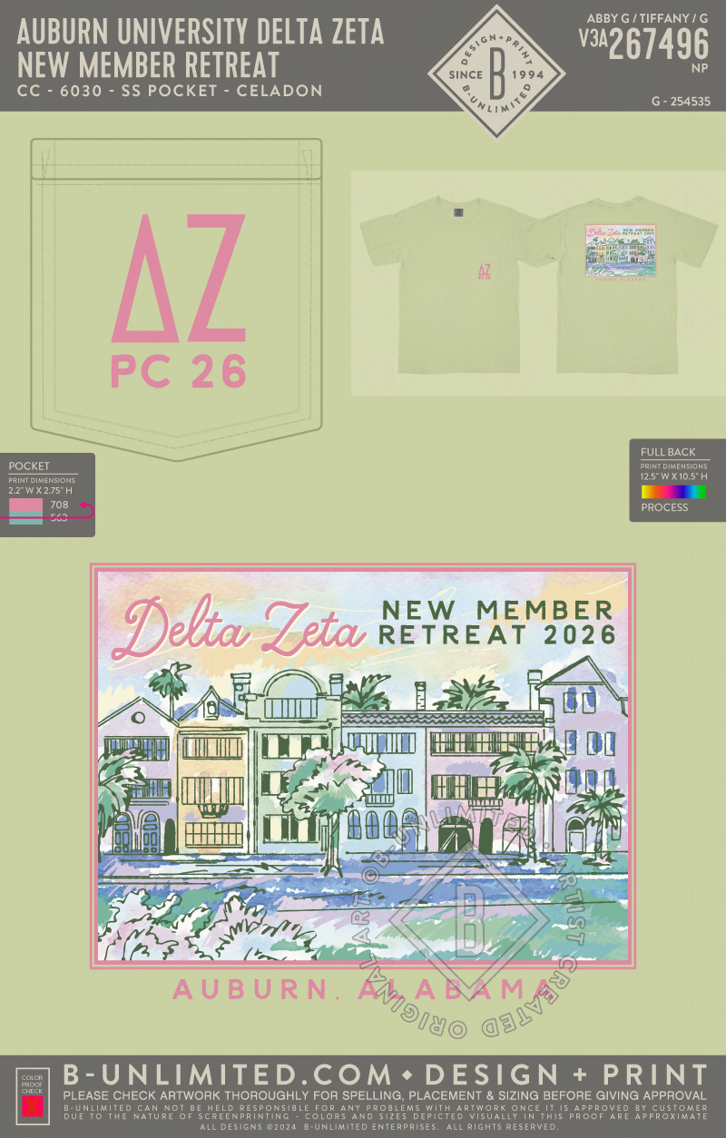 Auburn University Delta Zeta - New Member Retreat - CC - 6030 - SS Pocket - Celadon
