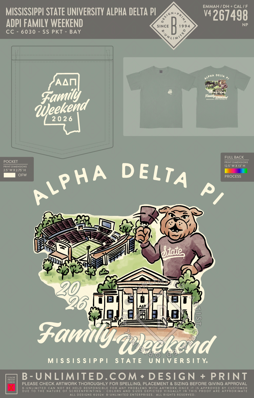Mississippi State University Alpha Delta Pi - ADPI Family Weekend - CC - 6030 - SS Pocket - Bay